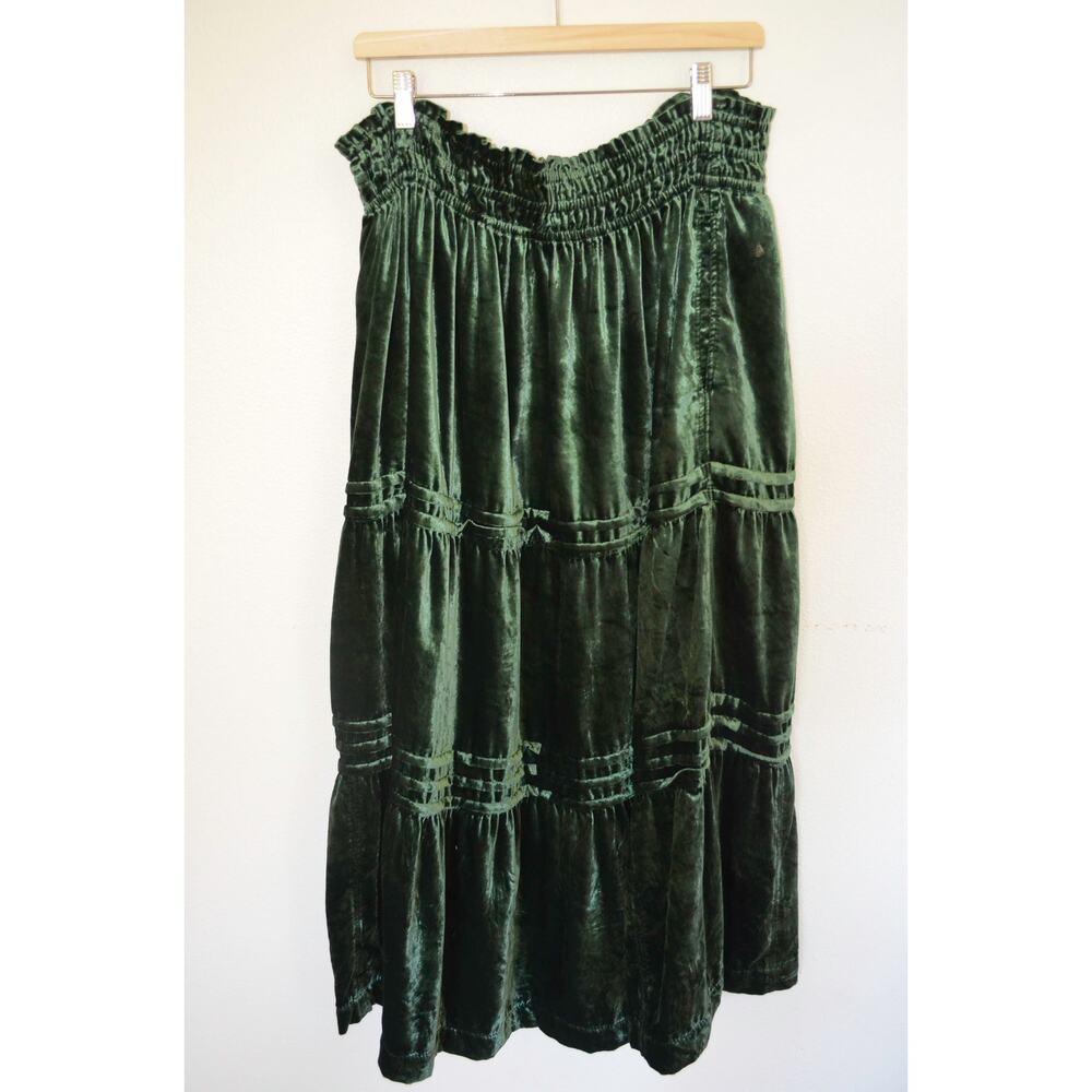 Anthropologie The‎ Somerset Maxi Skirt: Velvet Green Size XL - Picture 3 of 5
